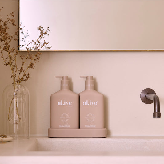 Wash & Lotion Duo + Tray - Apricot & Sweet Fig