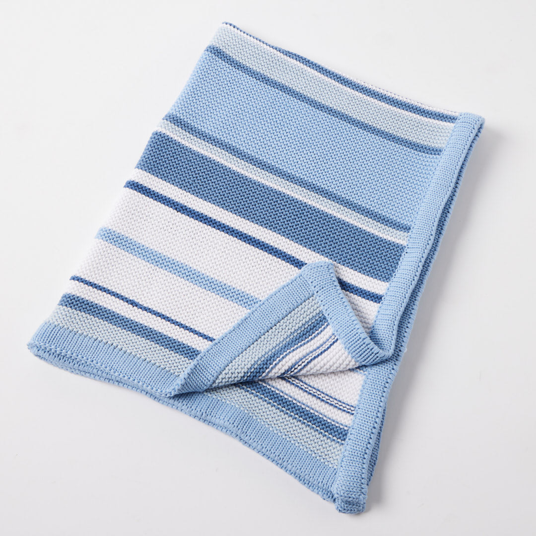 Baby Blanket Bubblegum Blue Stripe