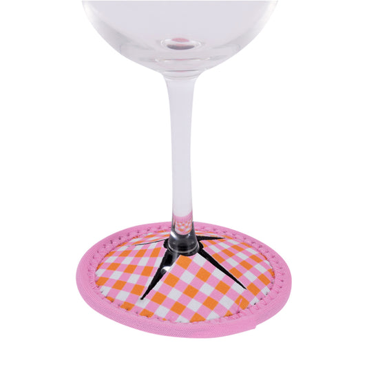 Wine Glass Coaster | Retro Check
