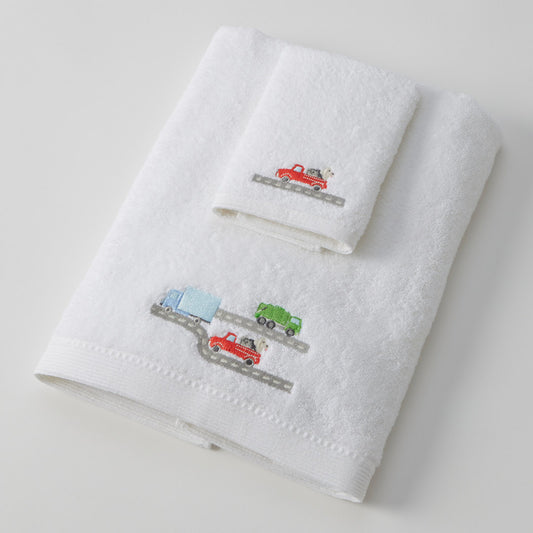 Baby Towel & Washer Set - Trucking Along