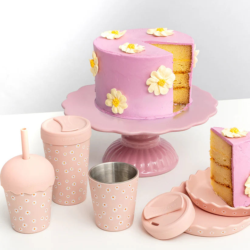 Pink Daisy Mini Smoothie Cup & Straw 200ml