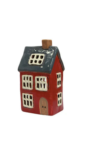Alsace Tealight House Navy Roof
