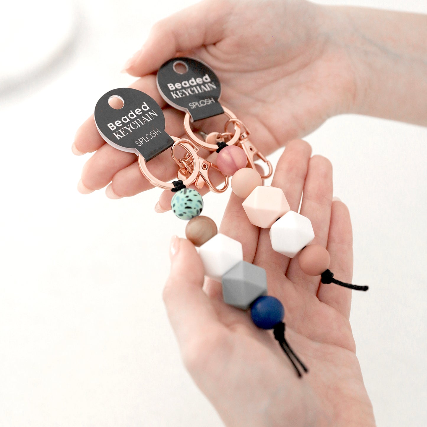 Spearmint Beaded Keychain