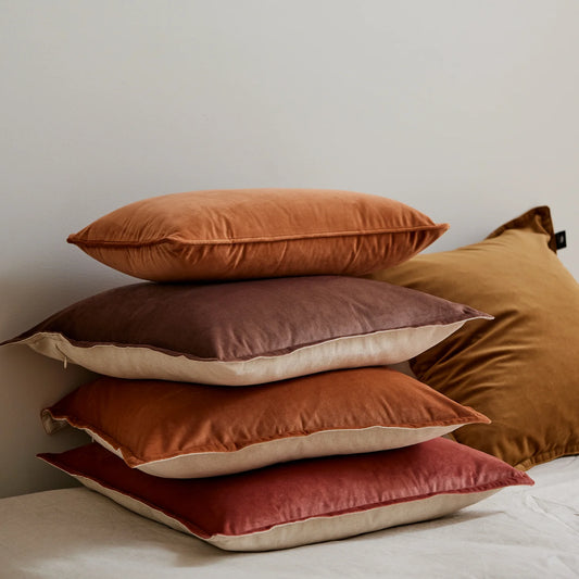Mira Velvet Cushion | Rust