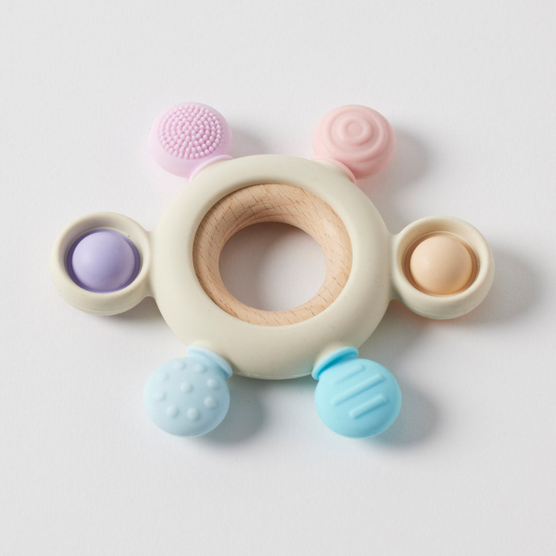 Sensory Beaded Silicone & Wood Teether