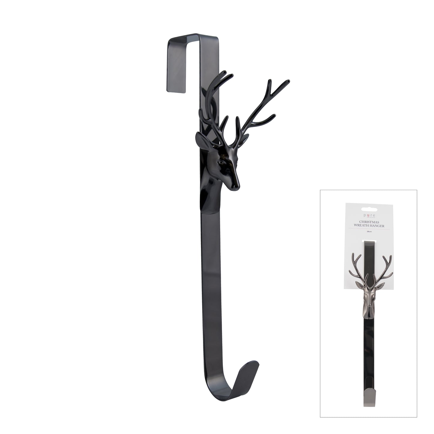 Metal Wreath Holder | Deer Antler Platinum