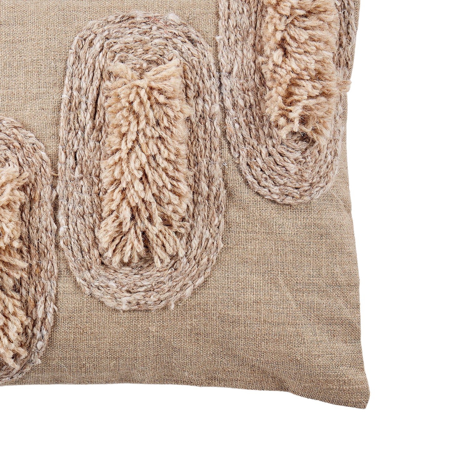 Embillished Linen Cushion | Brown