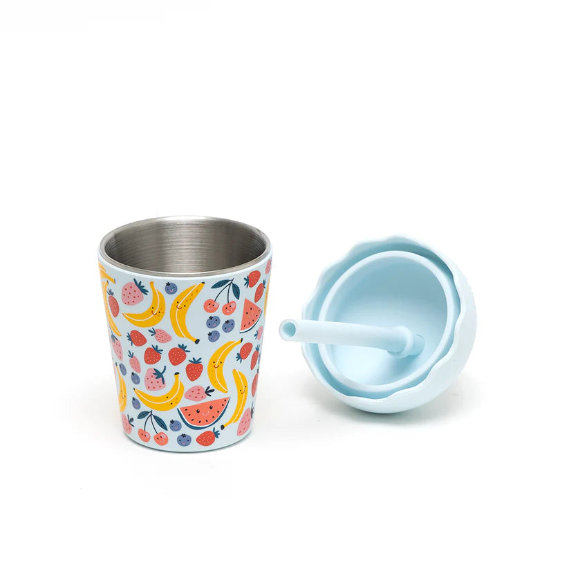 Fruits Blue Mini Smoothie Cup & Straw 200ml