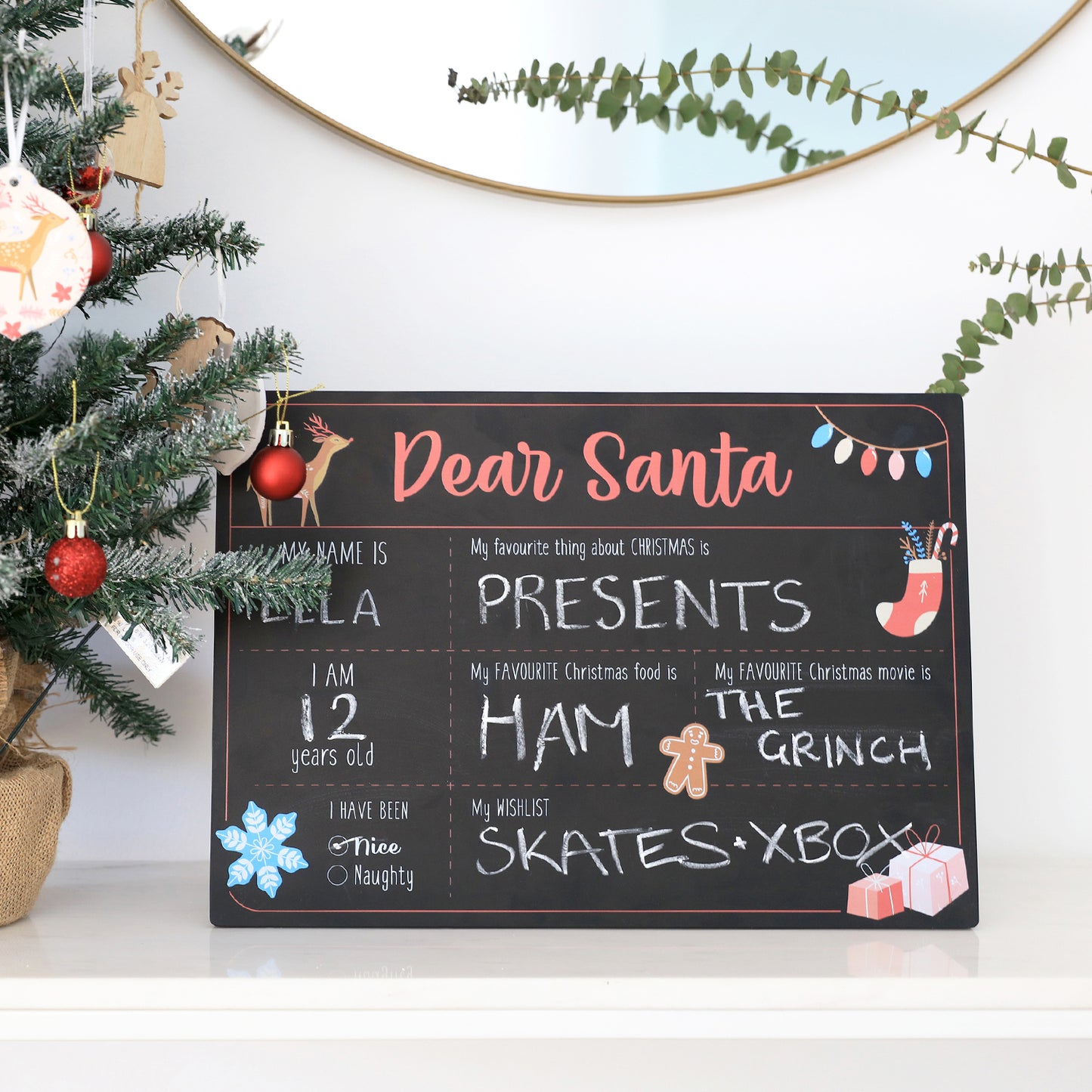 Dear Santa Christmas Chalkboard