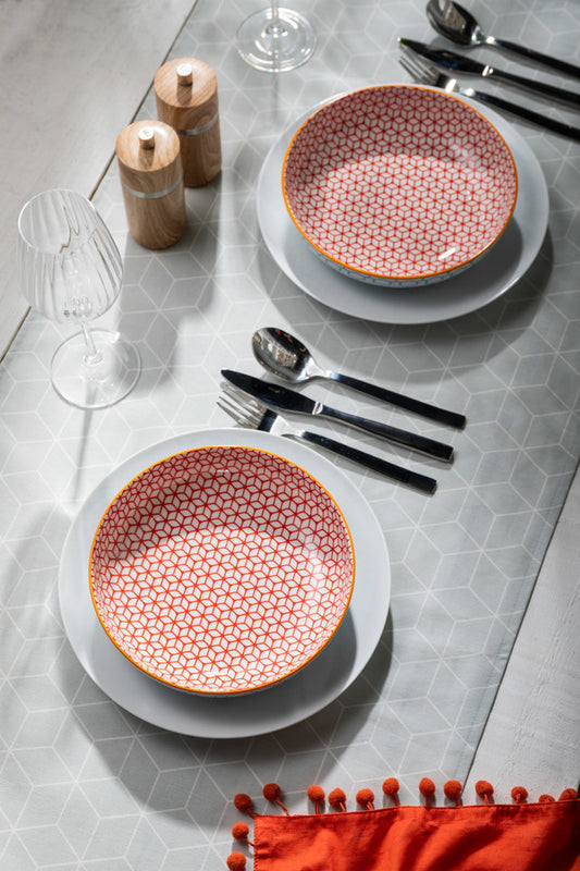 Mikasa Coupe Bowl | Geometric Blue