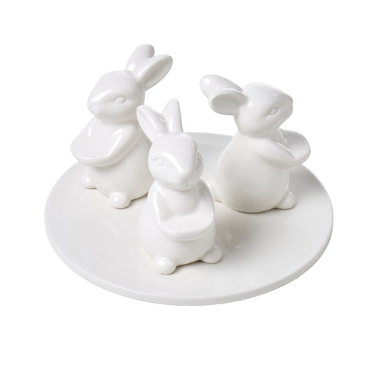 Ceramic 3 Bunny Plate