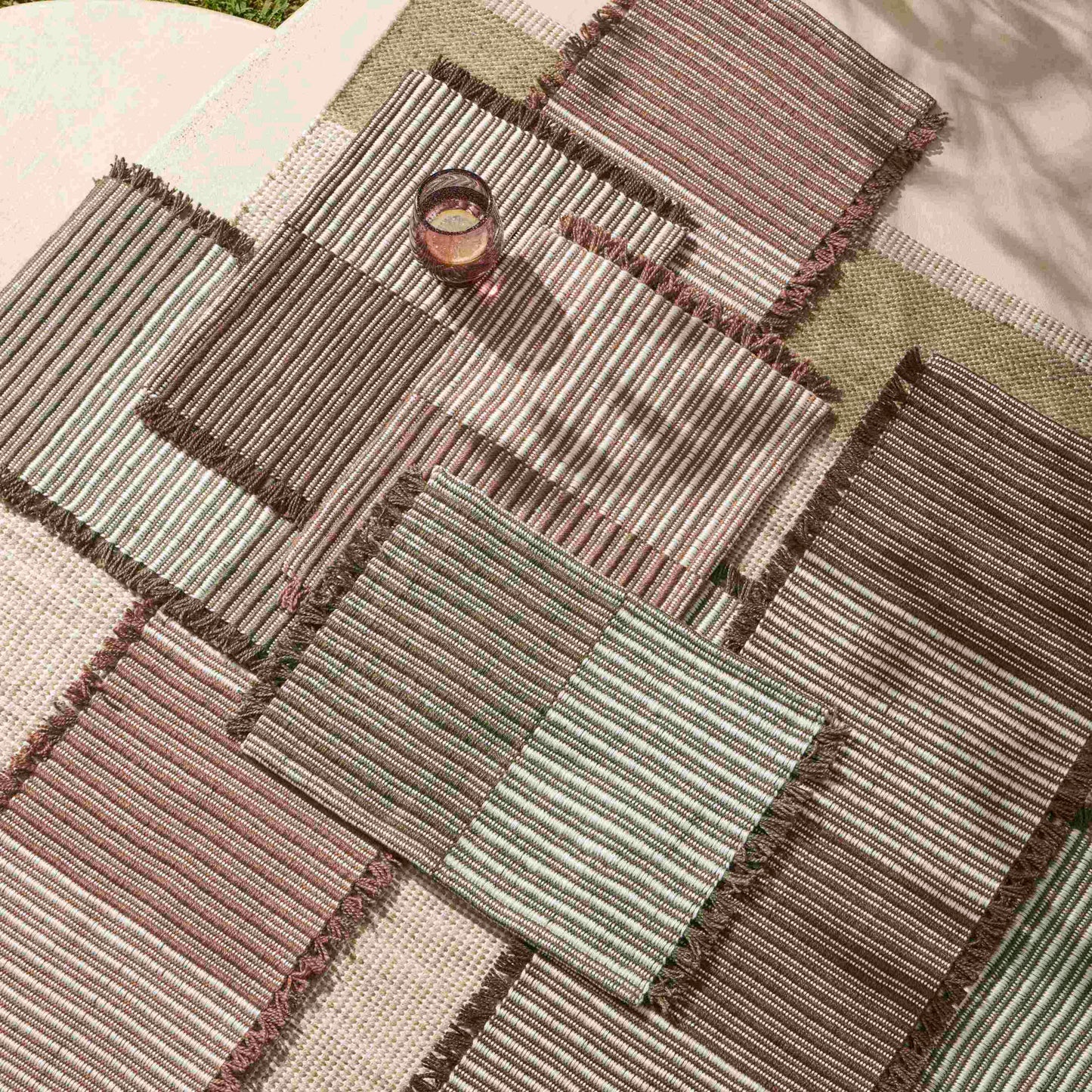 Cai Table Runner | Green & Natural