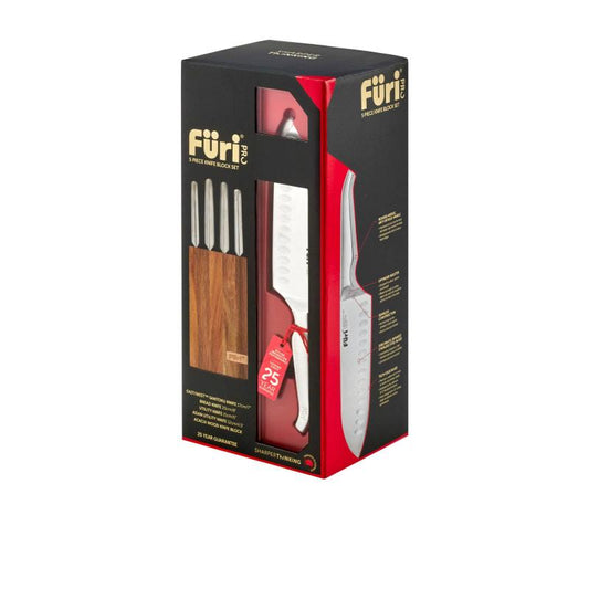 Furi Pro 5pce Knife Block Set Acacia