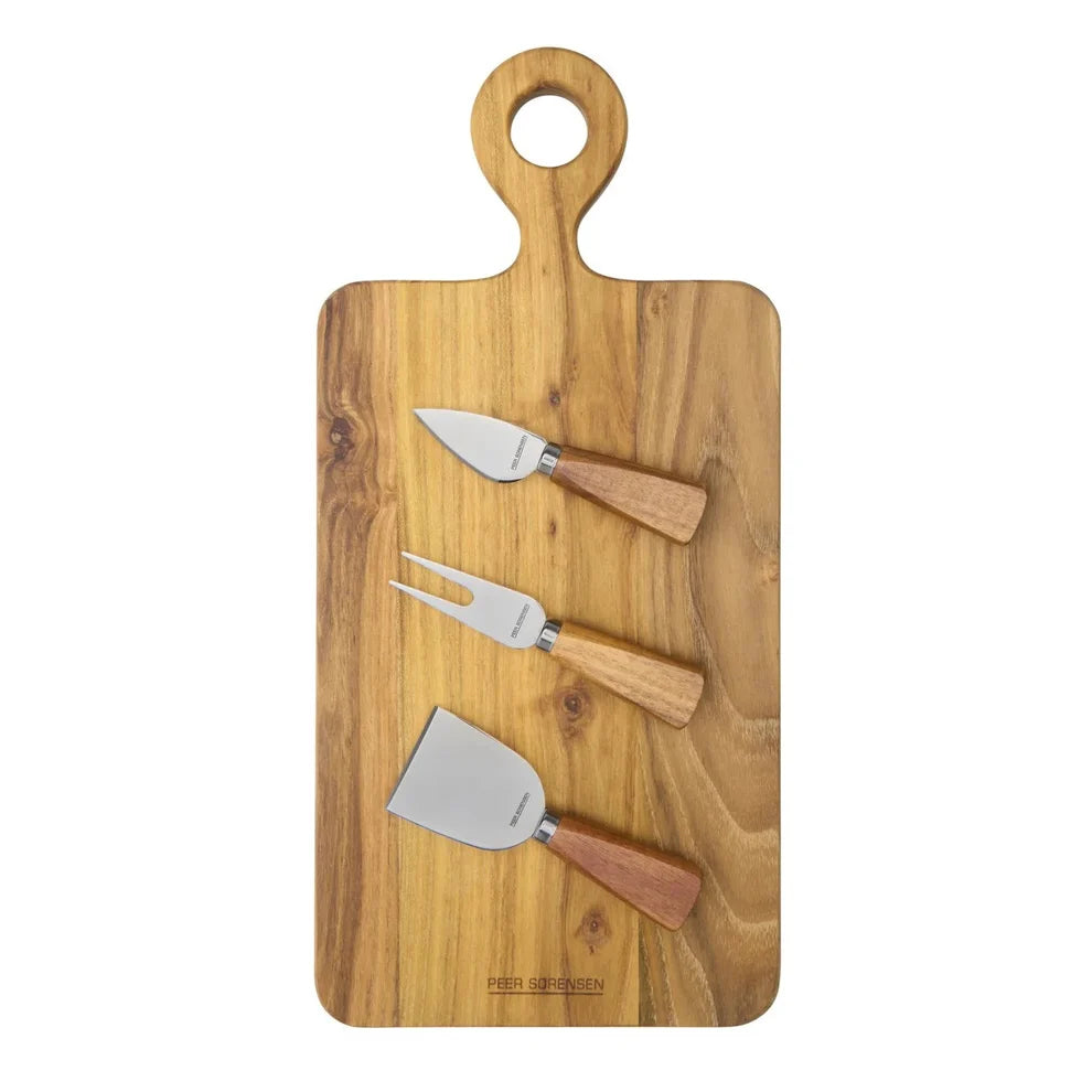 Peer Sorensen 4pc Cheese Knife & Rectangular Board Set