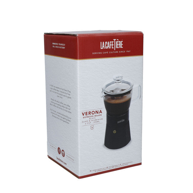 La Cafetière Verona Glass Espresso Maker | Black