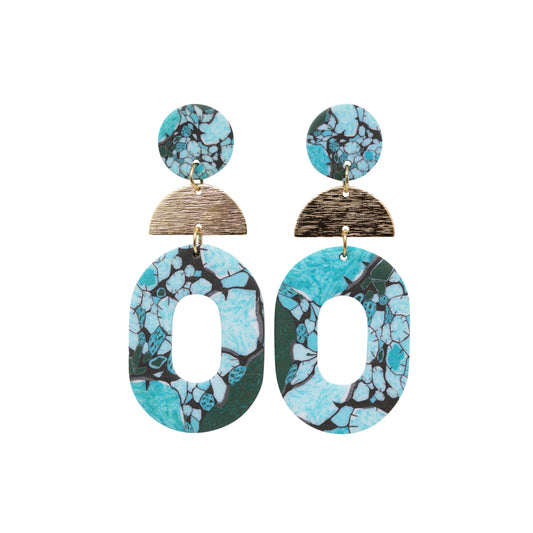Kiki Earrings | Turquoise Marble