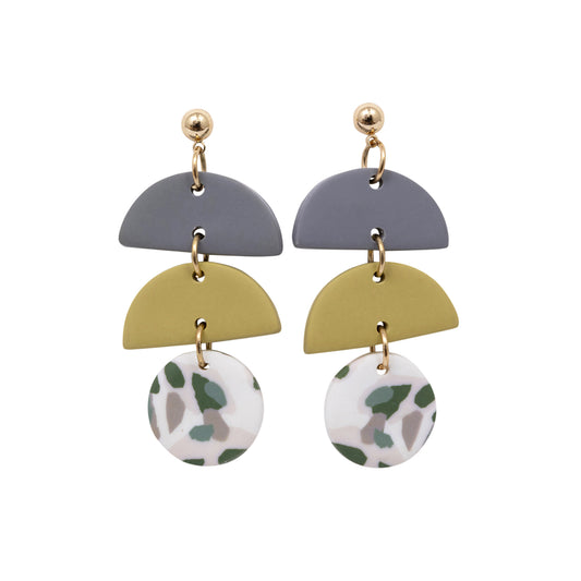 Kiki Earrings | Green Terrazzo