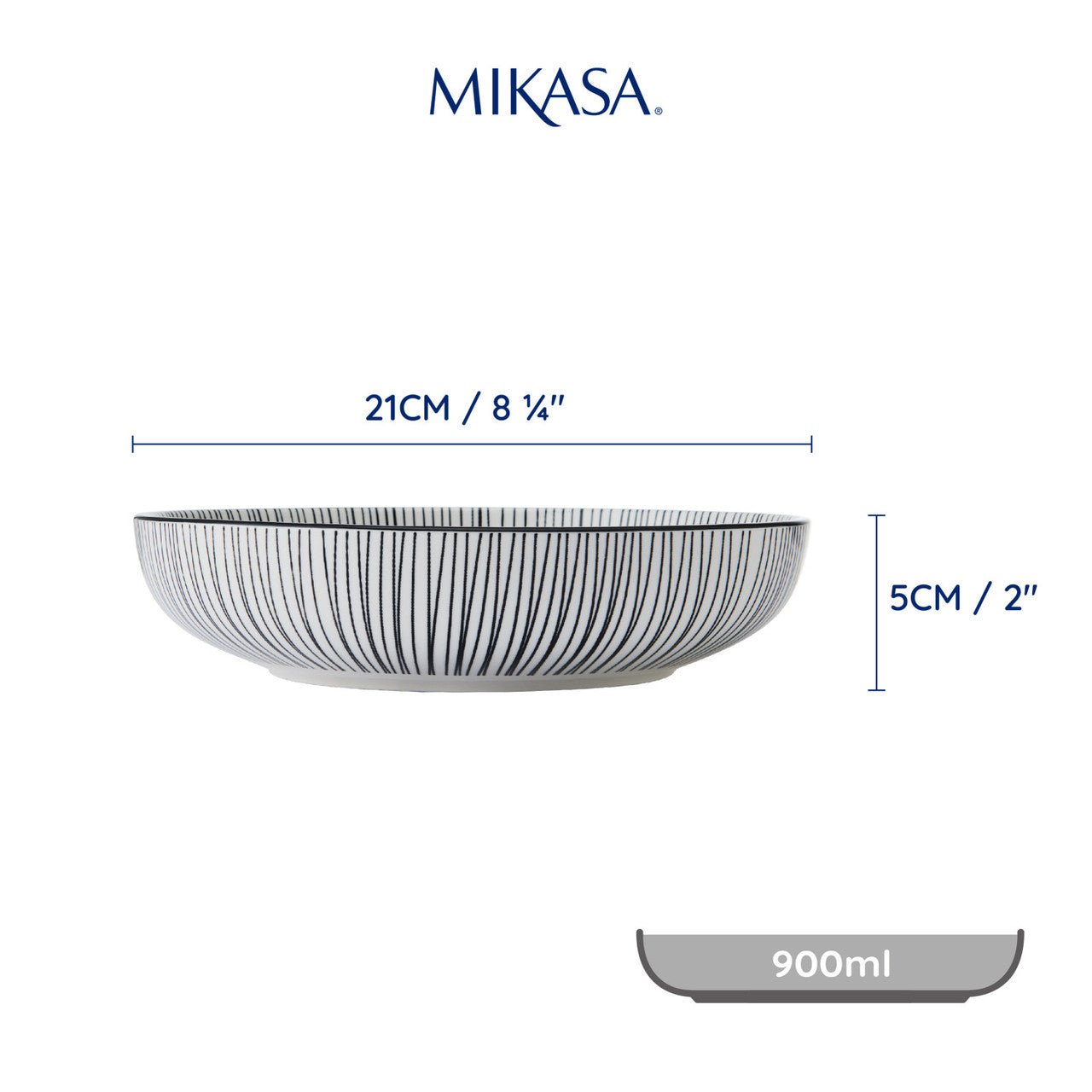 Mikasa Coupe Bowl | Black Stripe