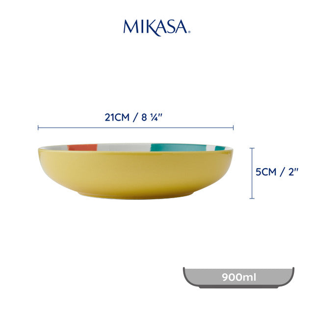 Mikasa Coupe Bowl | Yellow Abstract
