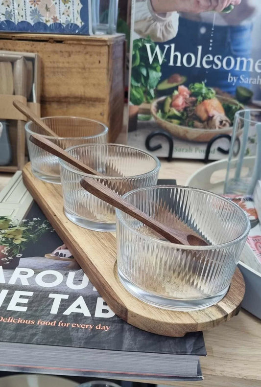 Dritta 7pc Glass/Wood Serving Set