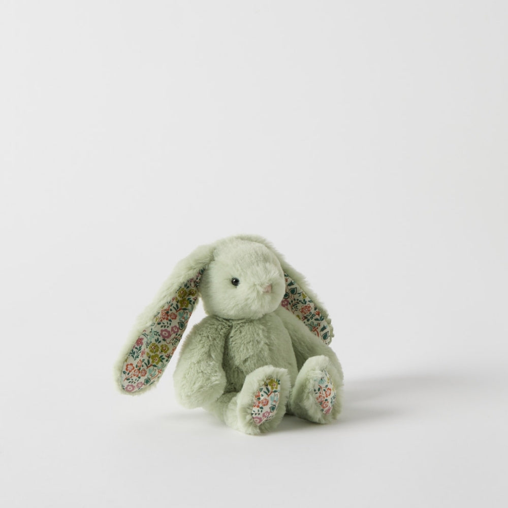 Floral Green Bunny Rattle