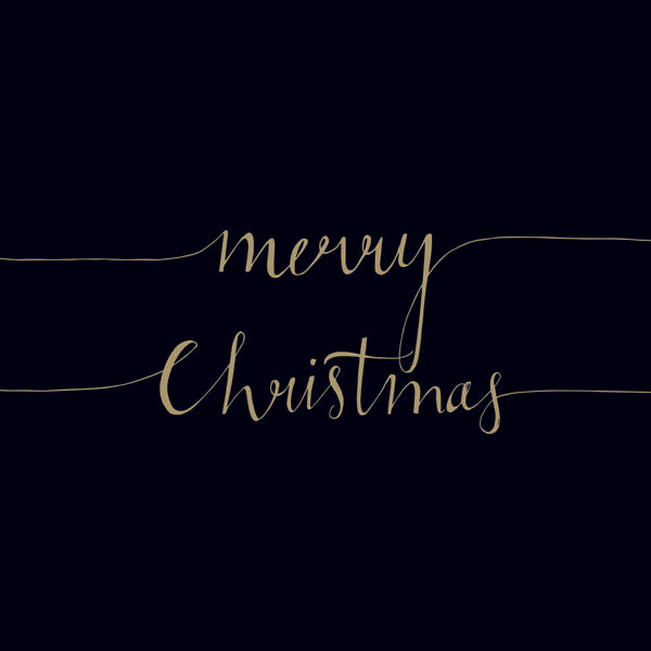 Luncheon Napkin Christmas Note Black & Gold