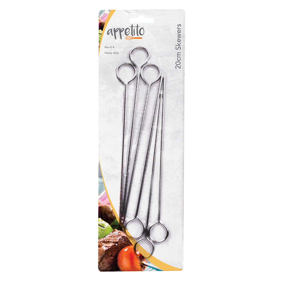 Chrome Skewers 20cm Set 6
