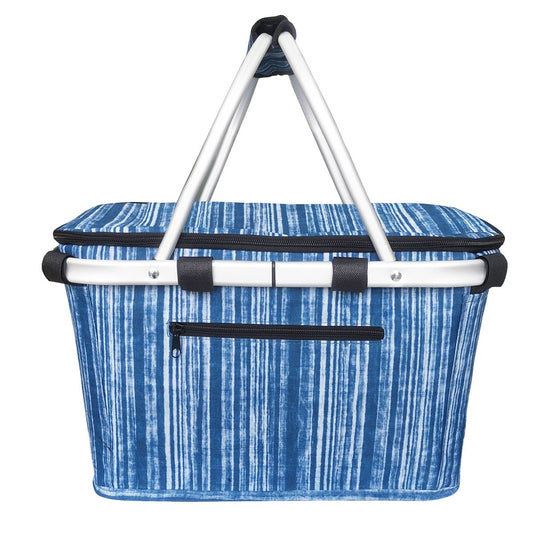 Insulated Carry Basket - Blue Stripes