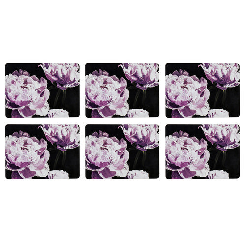 Dark Florals Peony Placemats 6pk
