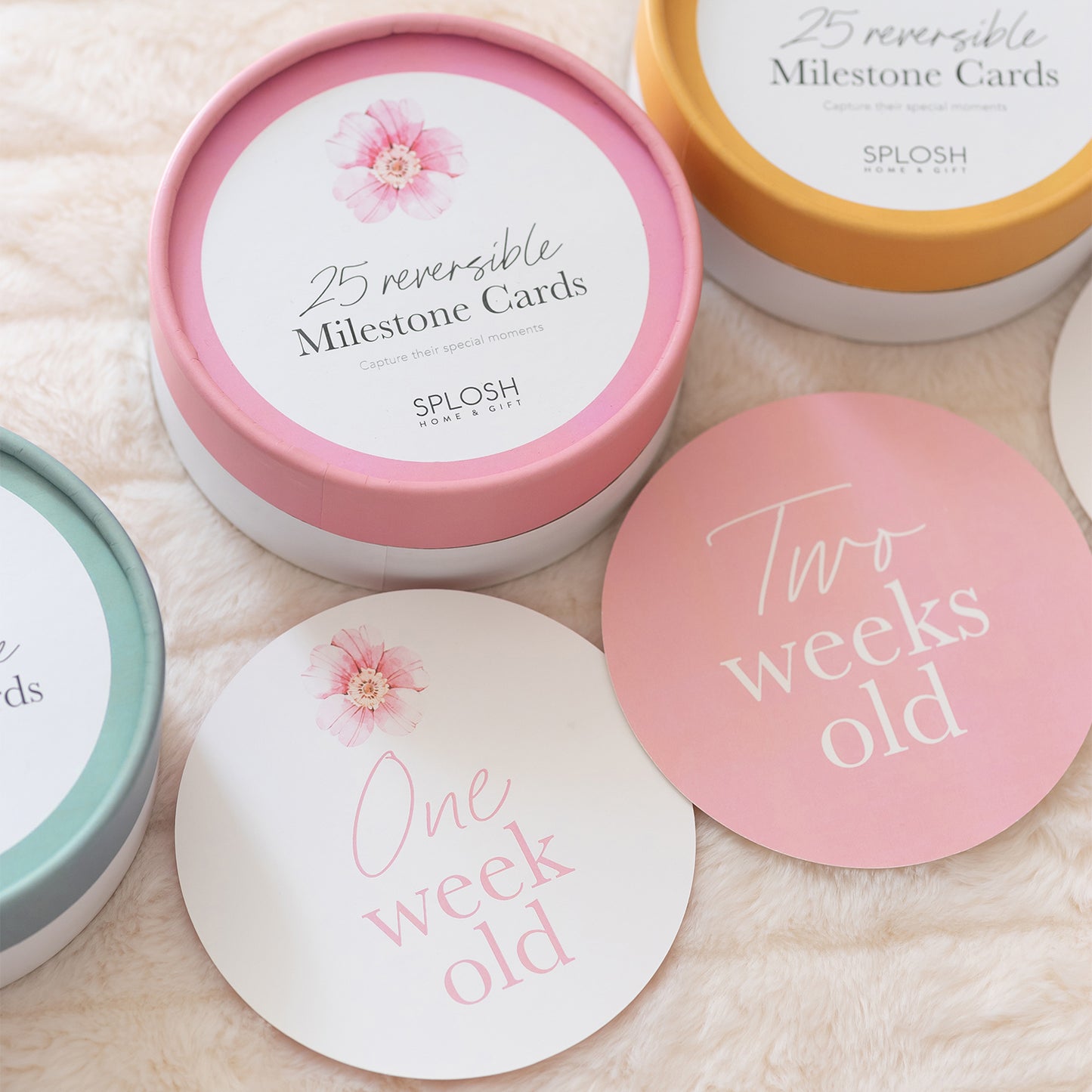 Reversible Baby Milestone Cards - Floral