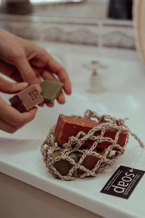 Soap Pieces in Hemp Bag