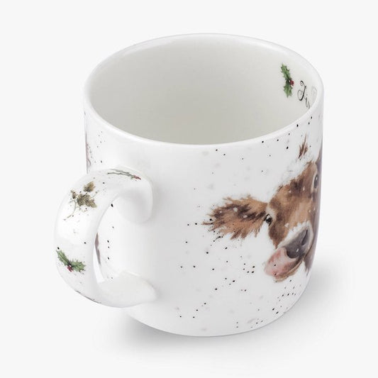 Royal Worcester Wrendale Cow 1st Taste of Christmas Snow Mug