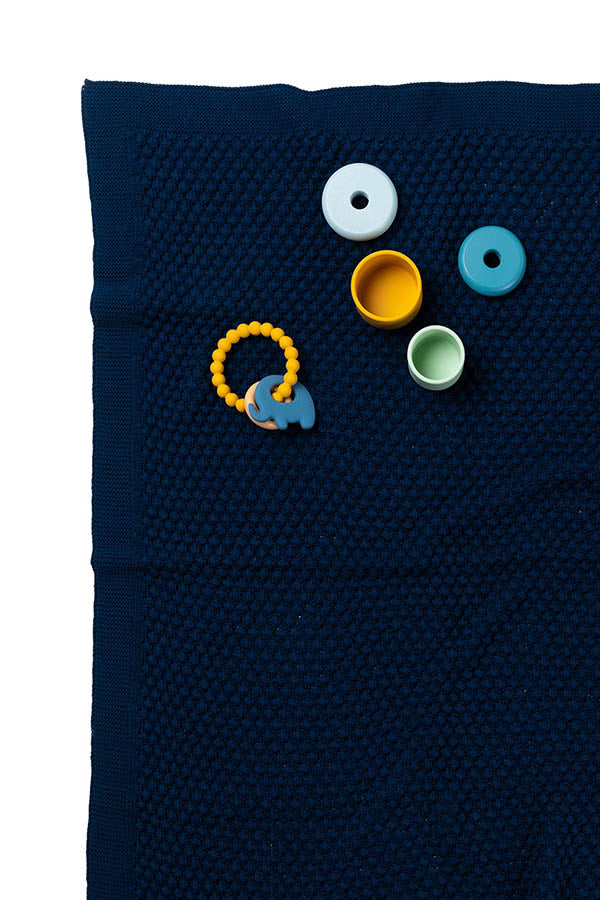 Baby Blanket - Mini Popcorn Indigo