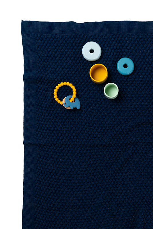 Baby Blanket - Mini Popcorn Indigo