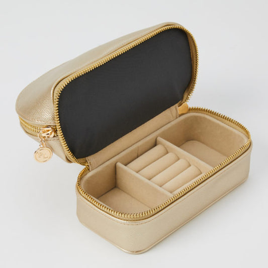 Amara Cosmetic & Jewellery Holder Case | Gold