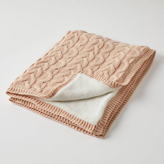 Baby Blanket Aurora Cable Knit - Pink