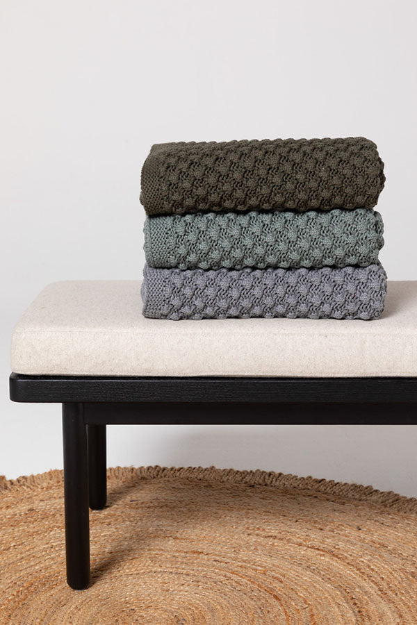 Popcorn Throw Flint Grey