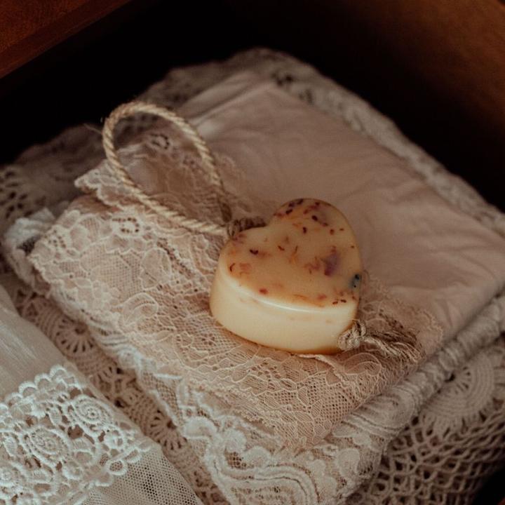 Tangerine & Lemon Wax Heart on Rope