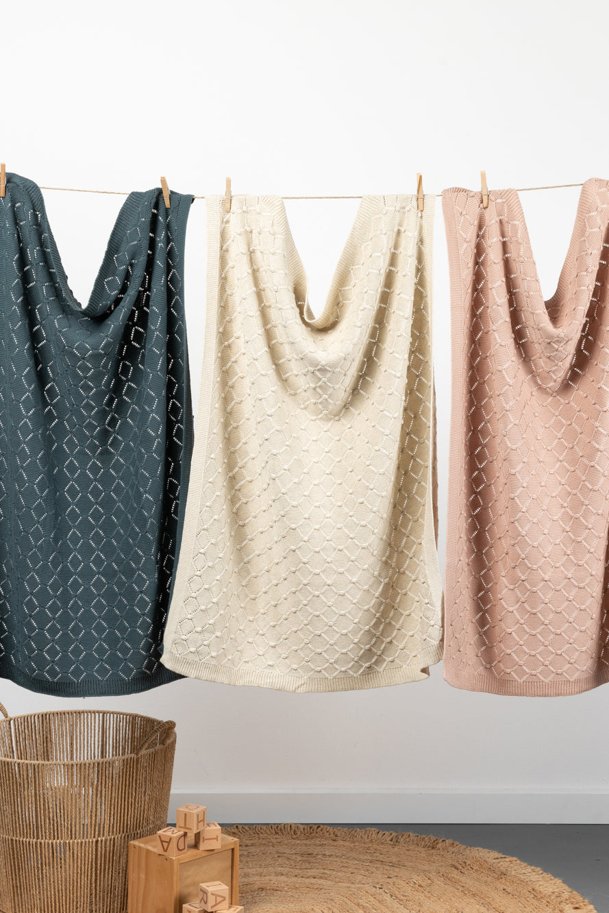 Baby Blanket - Vintage Knit Natural