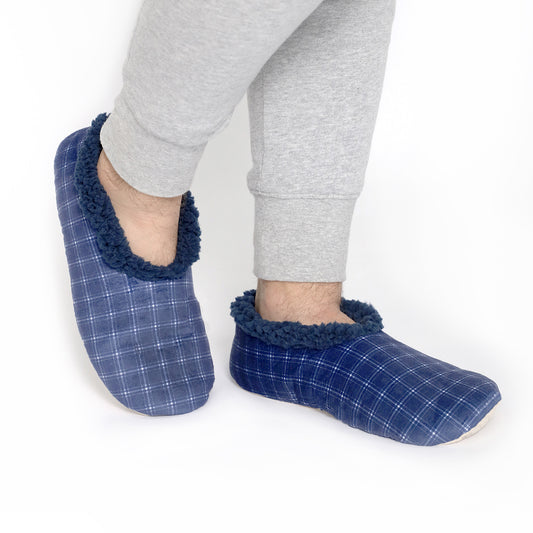 SnuggUps Men's Velvet Plaid Navy