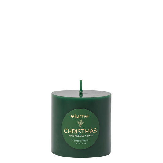 Christmas Pine Needle Pillar Candle