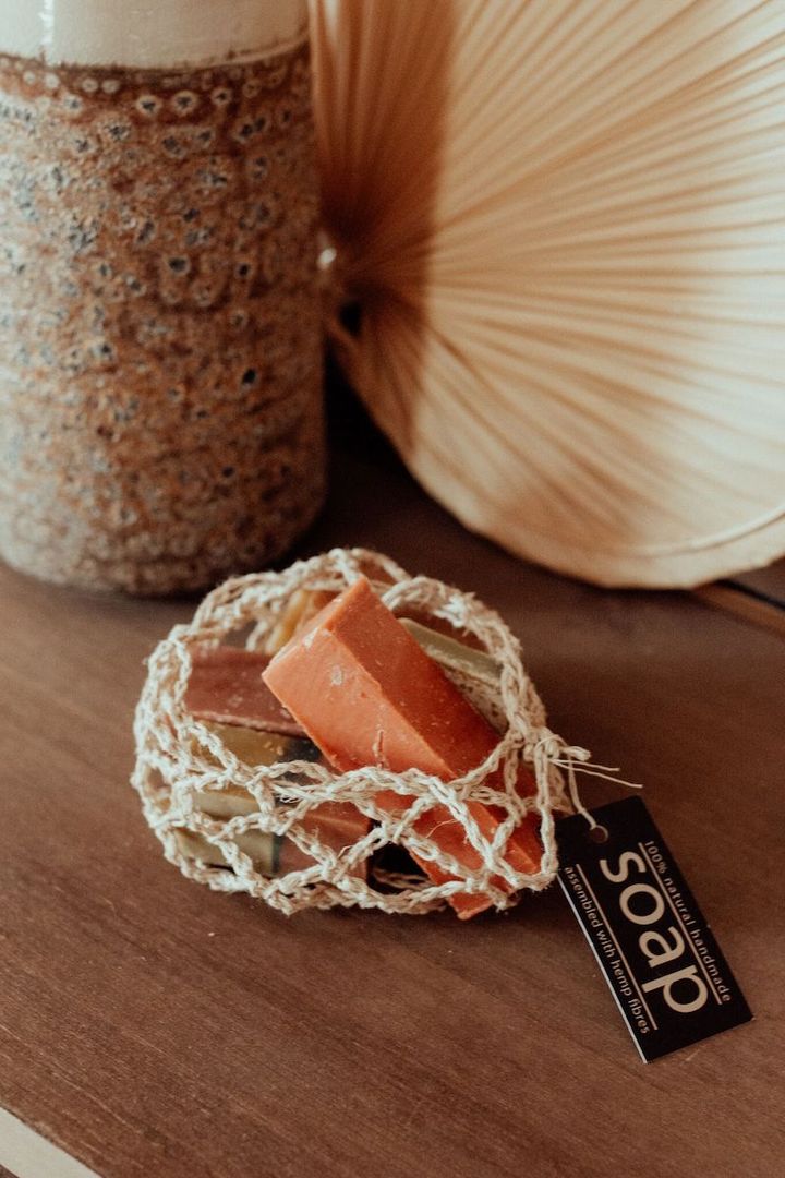 Soap Pieces in Hemp Bag