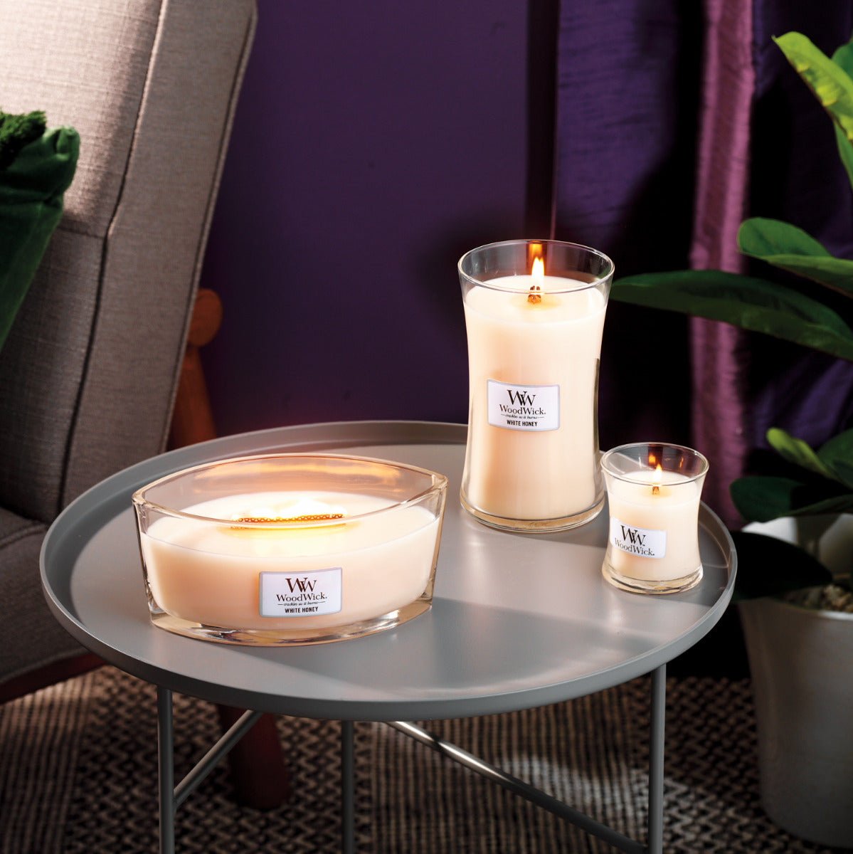 White Honey Ellipse Candle