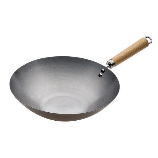 Pyrolux Carbon Steel Wok with Wood Handle 30cm