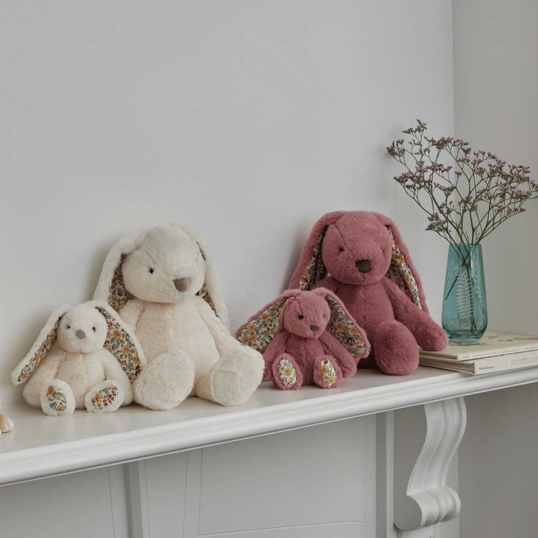 Floral Raspberry Bunny Rattle