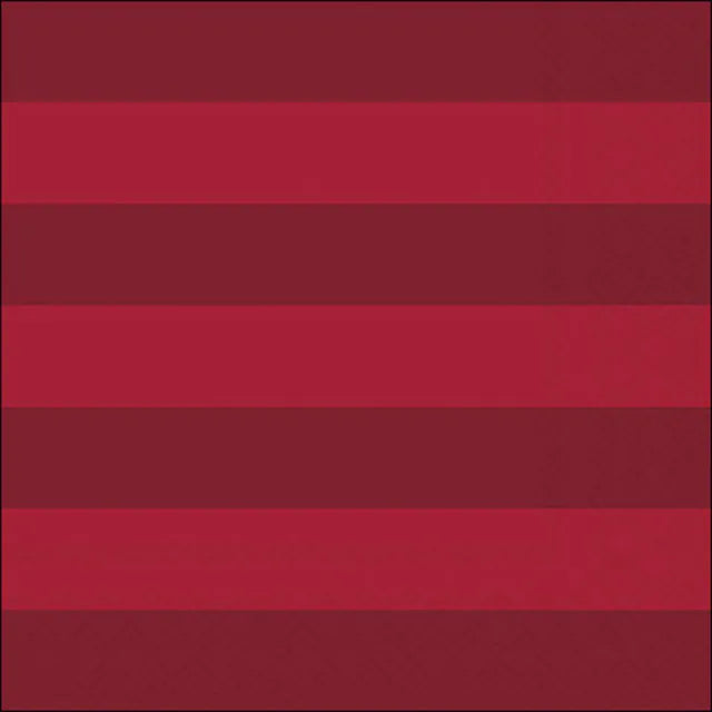 Luncheon Napkin Block Stripe | Dark Red