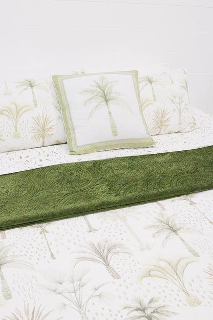 Bedspread Velvet Olive