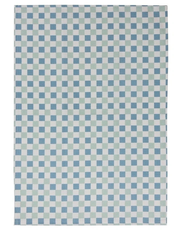 Daisy Printed Blue Tea Towel 4pk