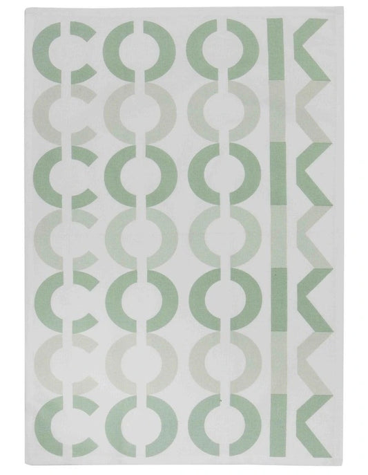 Cook & Bake Printed Green Tea Towel 4pk