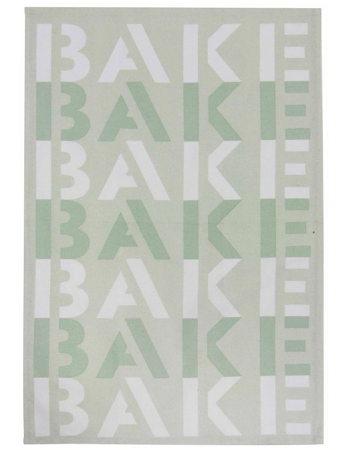 Cook & Bake Printed Green Tea Towel 4pk